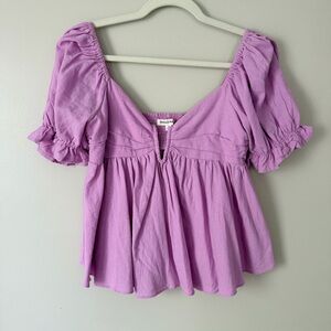 Newbury Kustom Puff Sleeve Babydoll Top